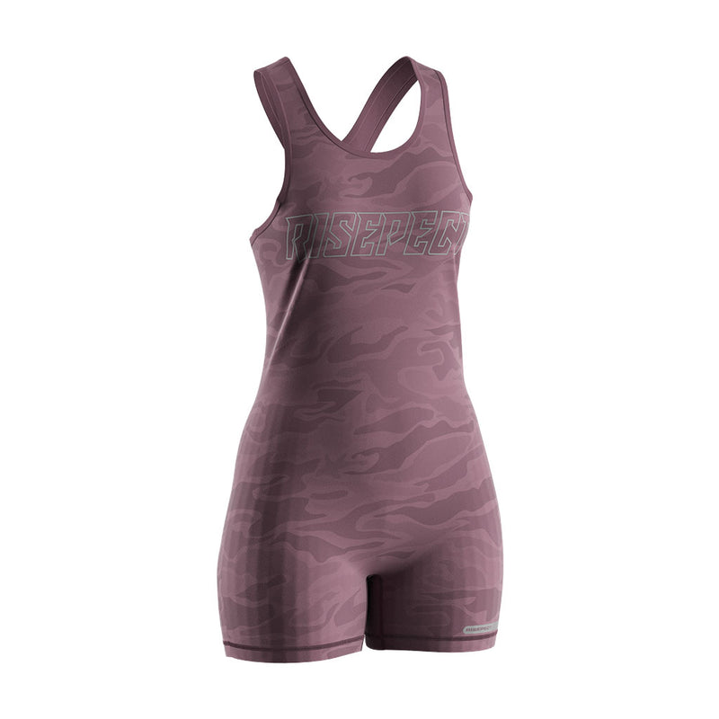 Women's Red Camoflage Fitness Bodysuit