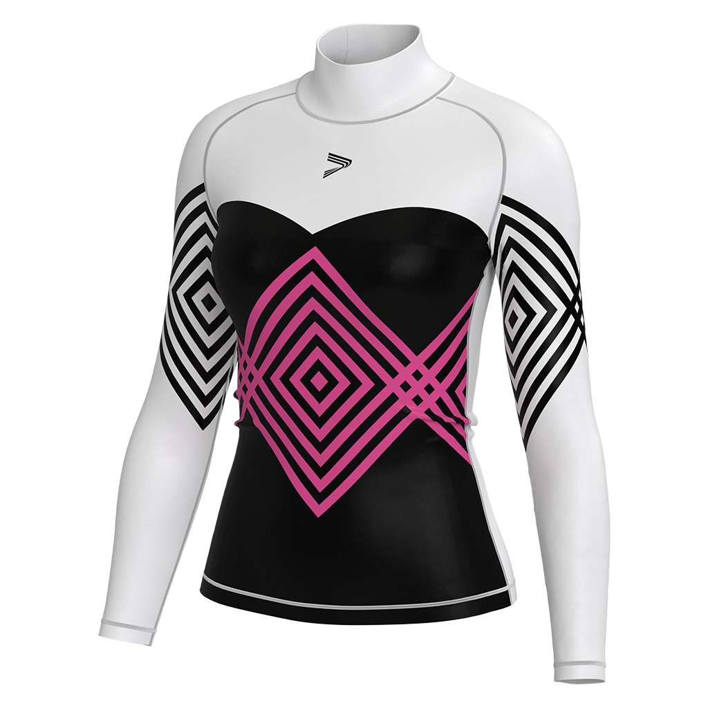 Rhombus Geometric Stripes High Neck Rash Guard – RISEPECT