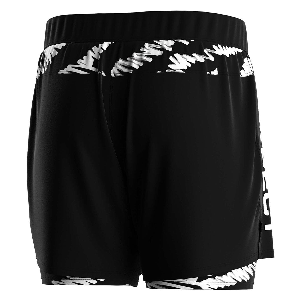 2 in 1 BJJ MMA Shorts Black-white Graffiti Liner