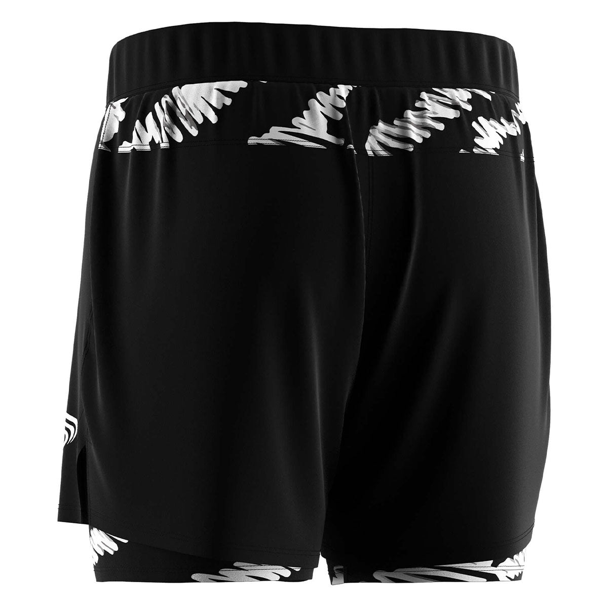 2 in 1 BJJ MMA Shorts Black-white Graffiti Liner
