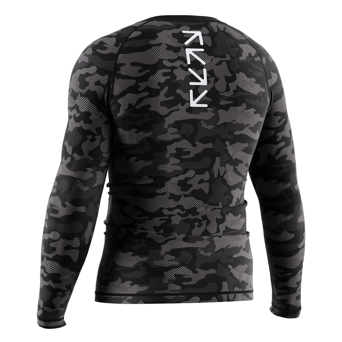 Left Back View of 3rd Generation Shadow Drift Long Sleeve Rash Guard