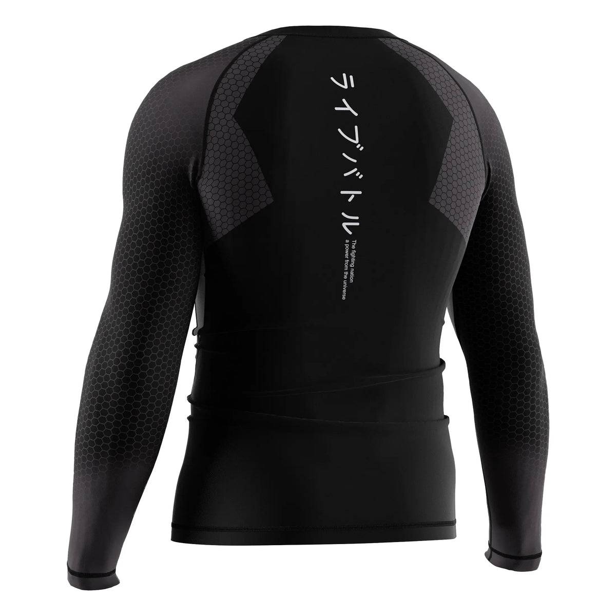 Left Back View of 3rd Generation Silent Triangle Long Sleeve Rash Guard