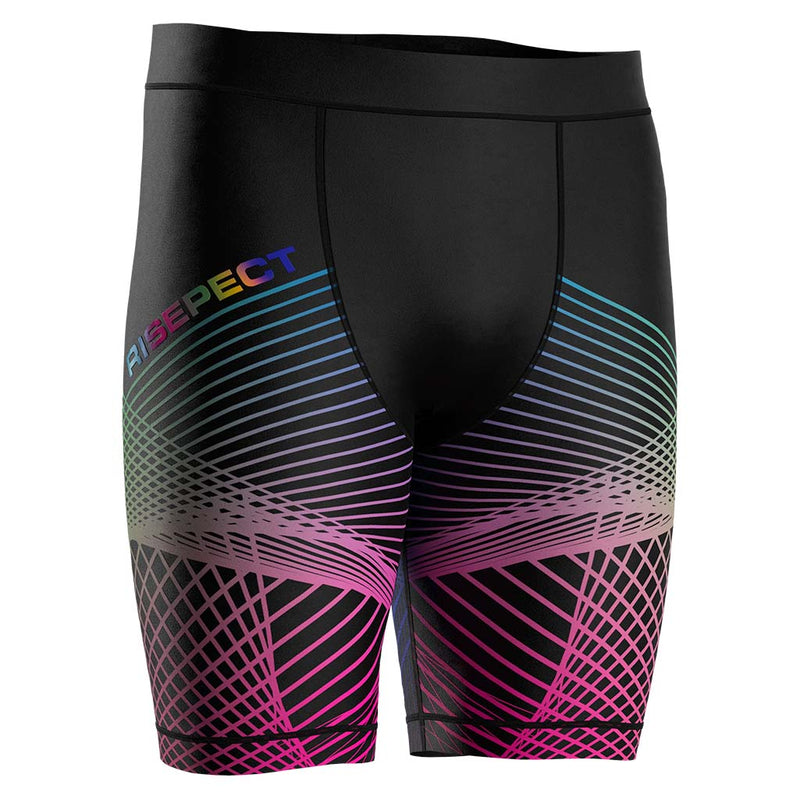 Men MMA BJJ Tights Fight Iridescent Stripe Vale Tudo Shorts - right front