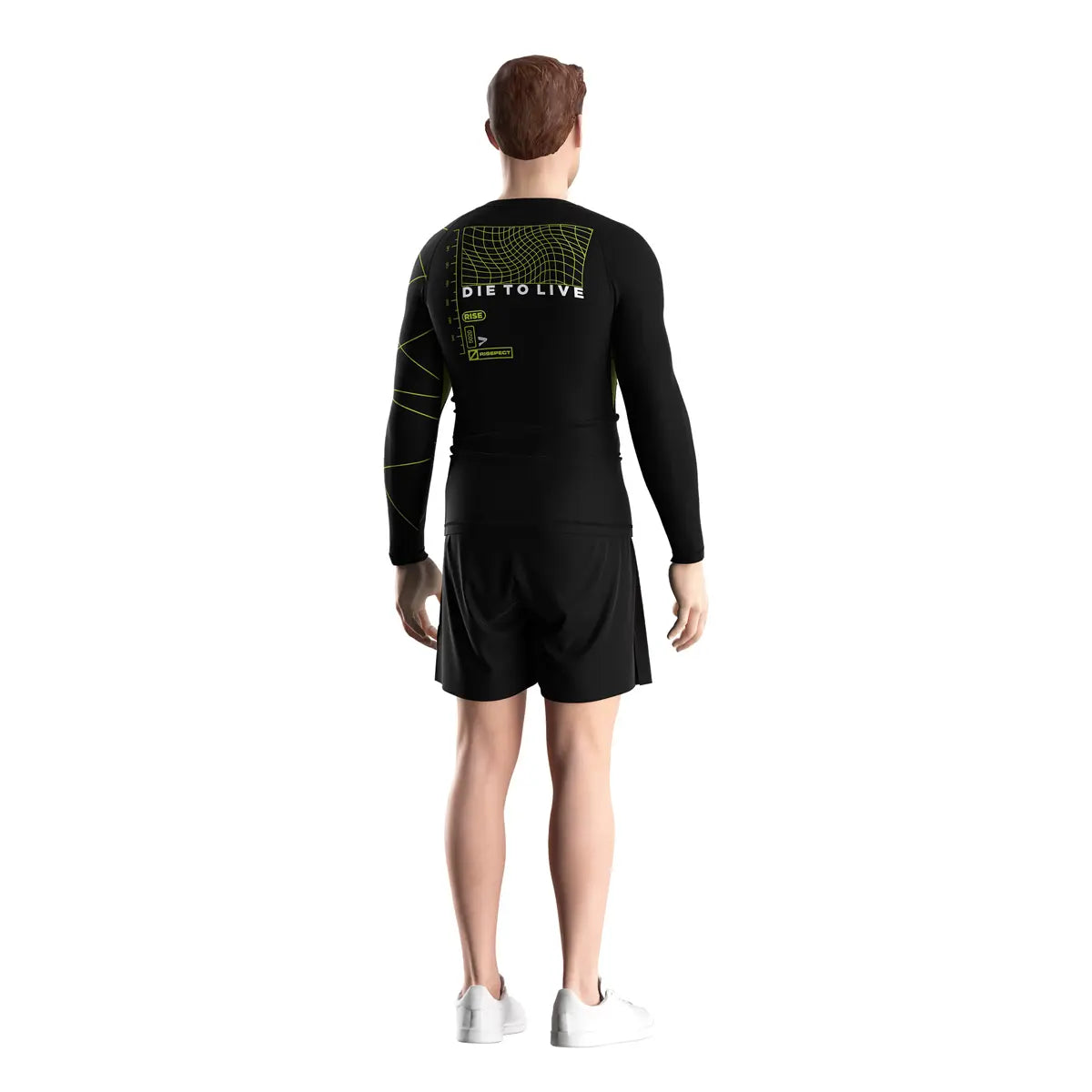 Male Mode in Armor Pulse Combat Core Rash Guard 3.0 Back View