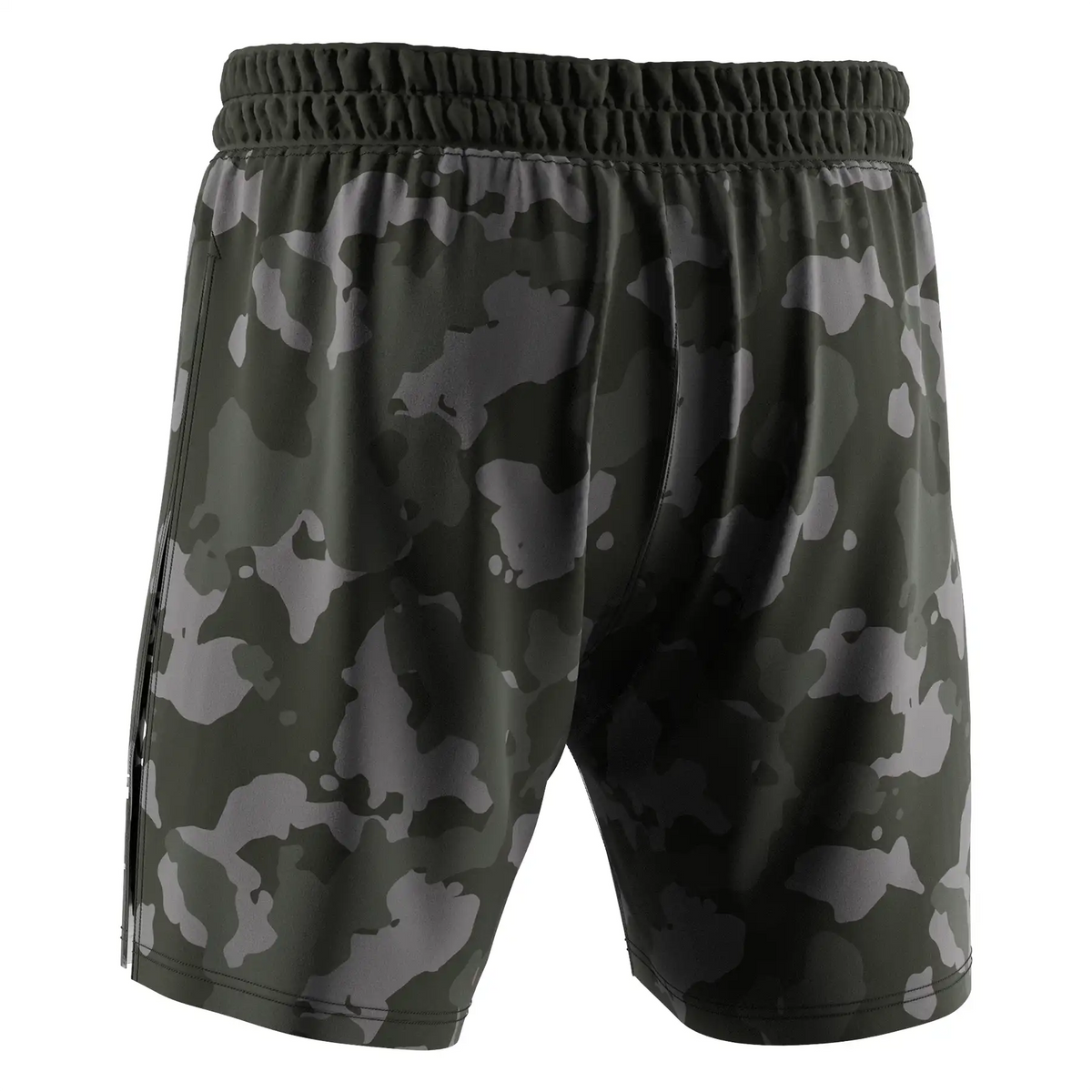 Army-green Camo High Slit MMA BJJ Shorts W/ Black Compression Lining