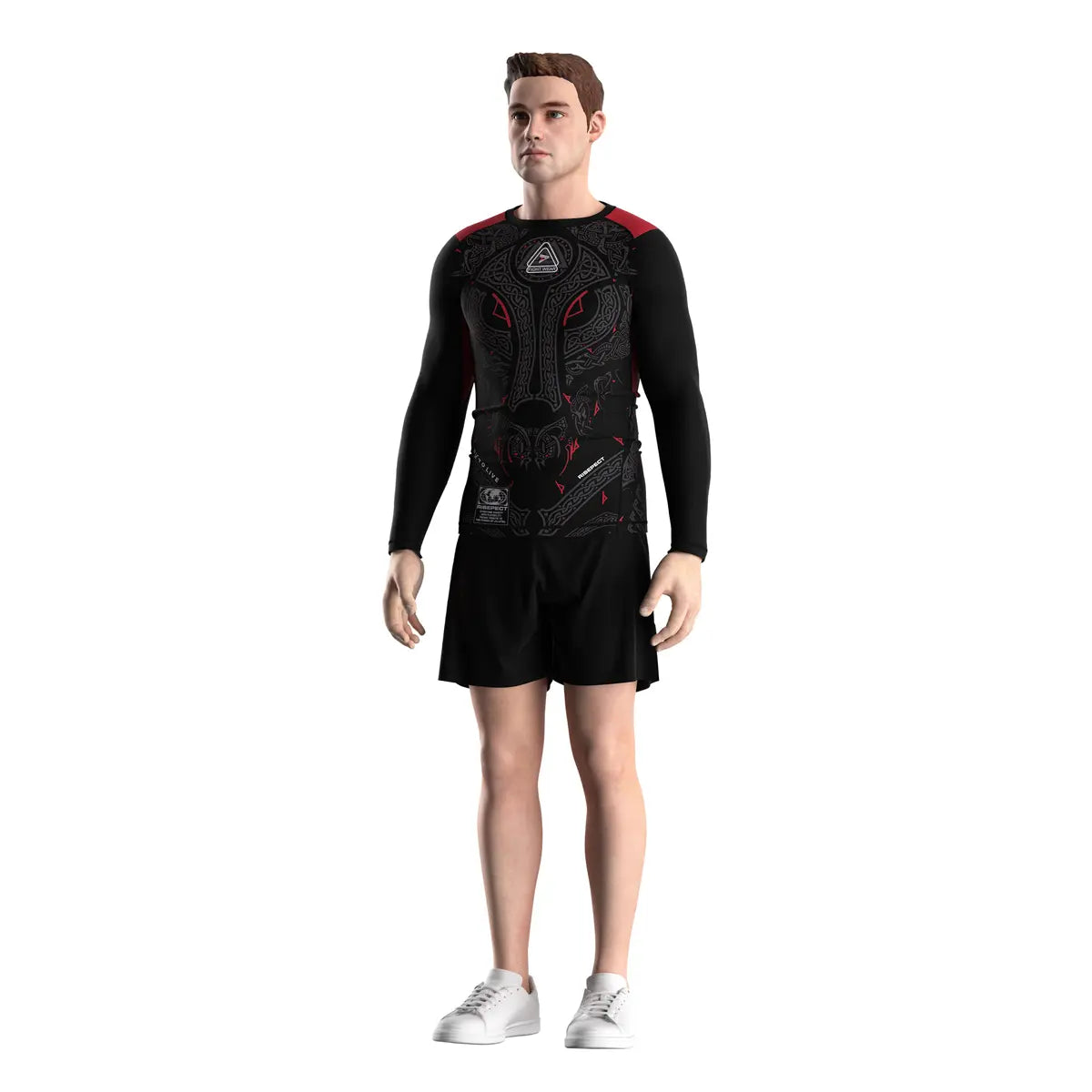 Male Model in Beast Signal Primal Instinct Rash Guard 3.0 Front View