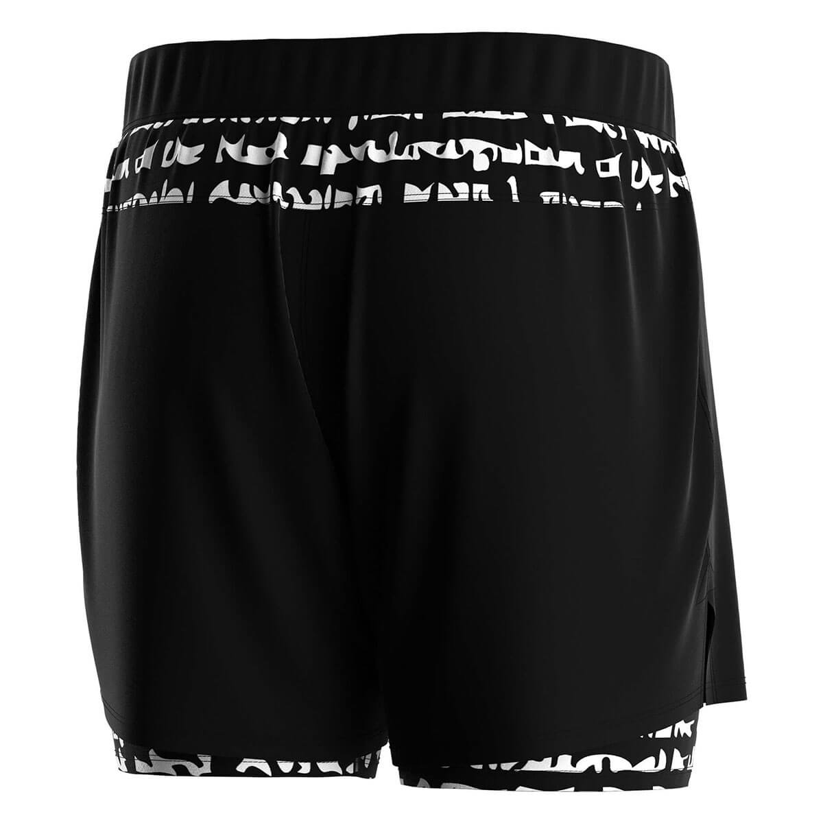 Black 2 in 1 White Tiger Head BJJ MMA Shorts
