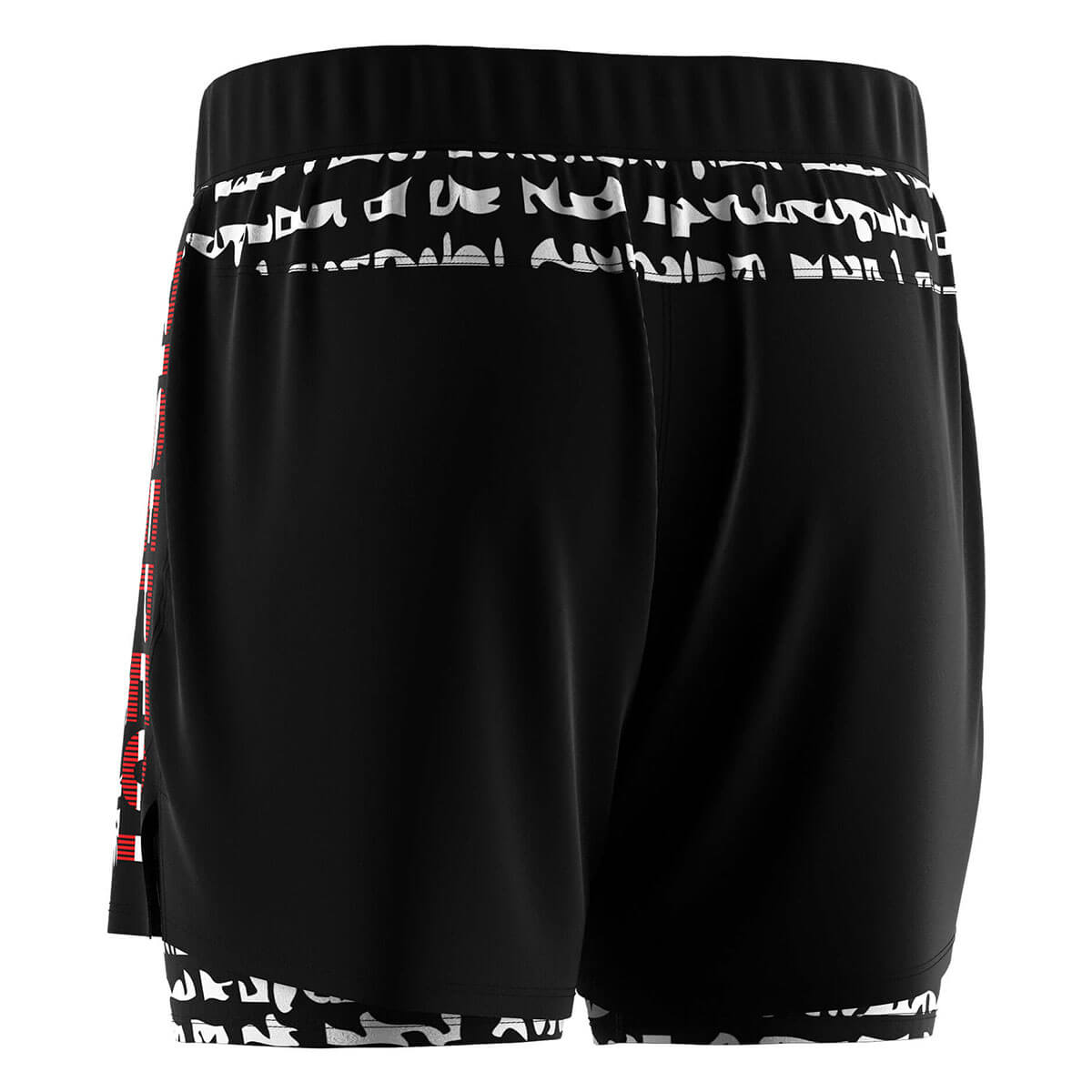 Black 2 in 1 White Tiger Head BJJ MMA Shorts