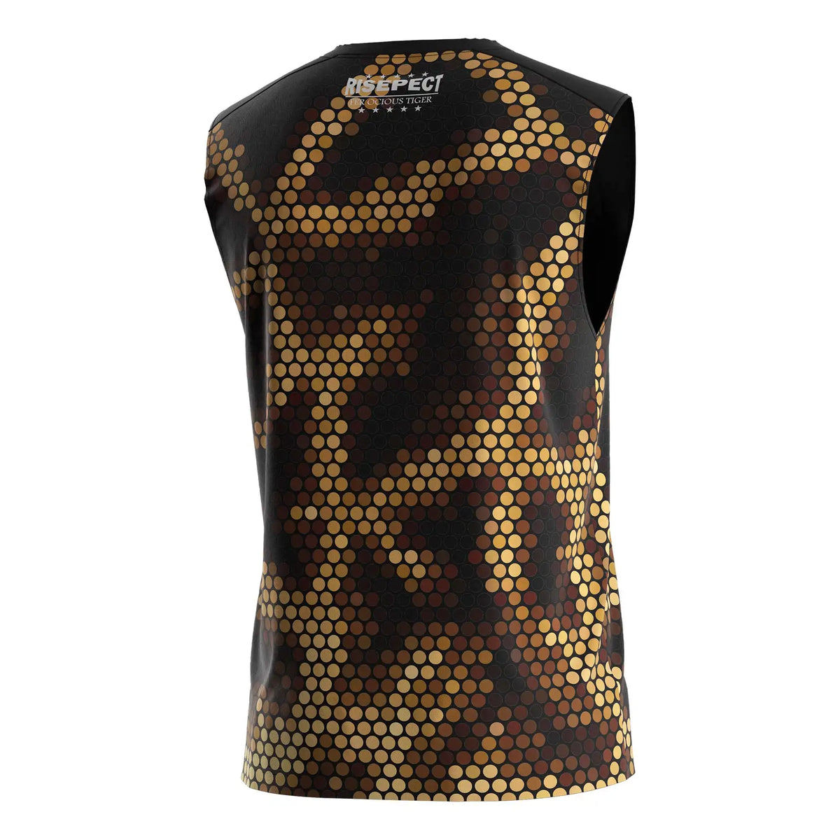 Black & Gold Neon Honeycomb Graphic Muay Thai Sleeveless Shirt