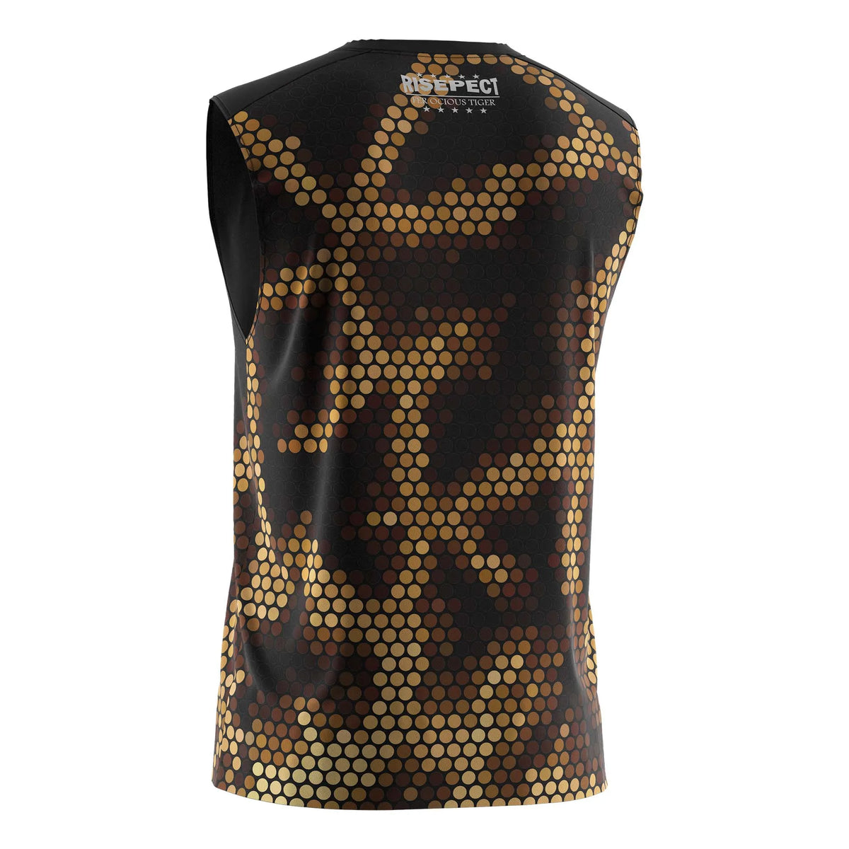 Black & Gold Neon Honeycomb Graphic Muay Thai Sleeveless Shirt