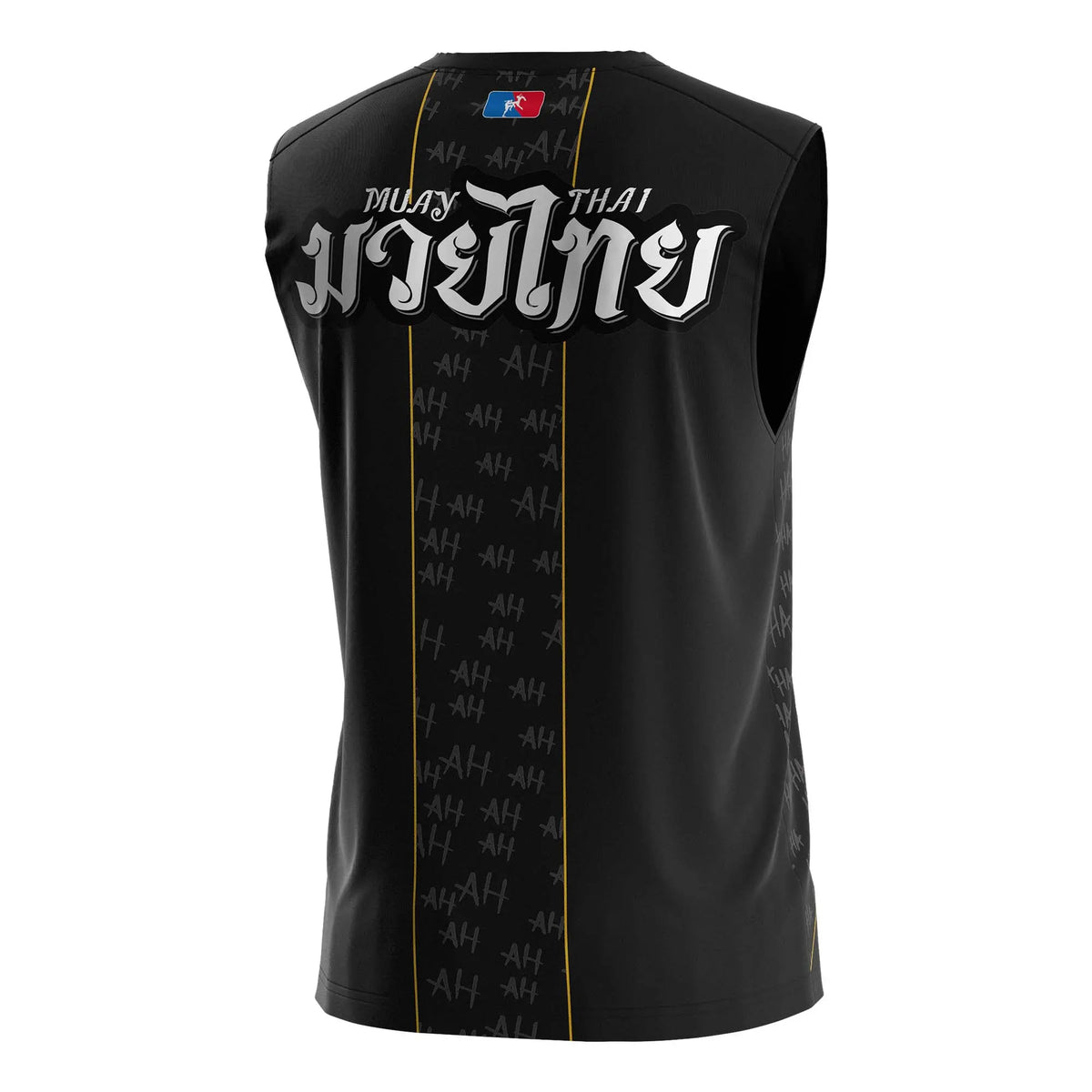 Black & Yellow Muay Thai RISEPECT Cut-Off Sleeve Shirt