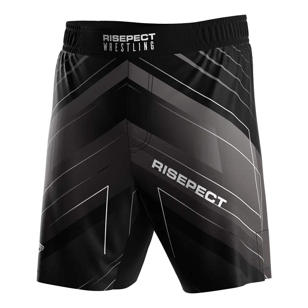 Black Line of Impact Wrestling Shorts Front View