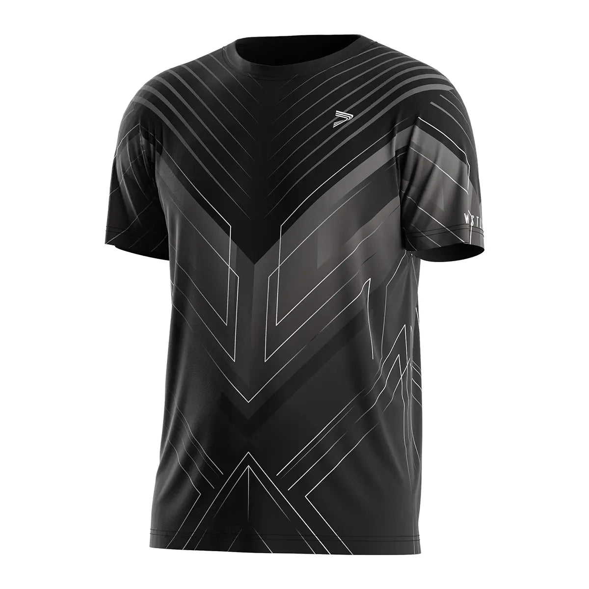 The Left Front View of Black Line of Impact Wrestling Tshirt