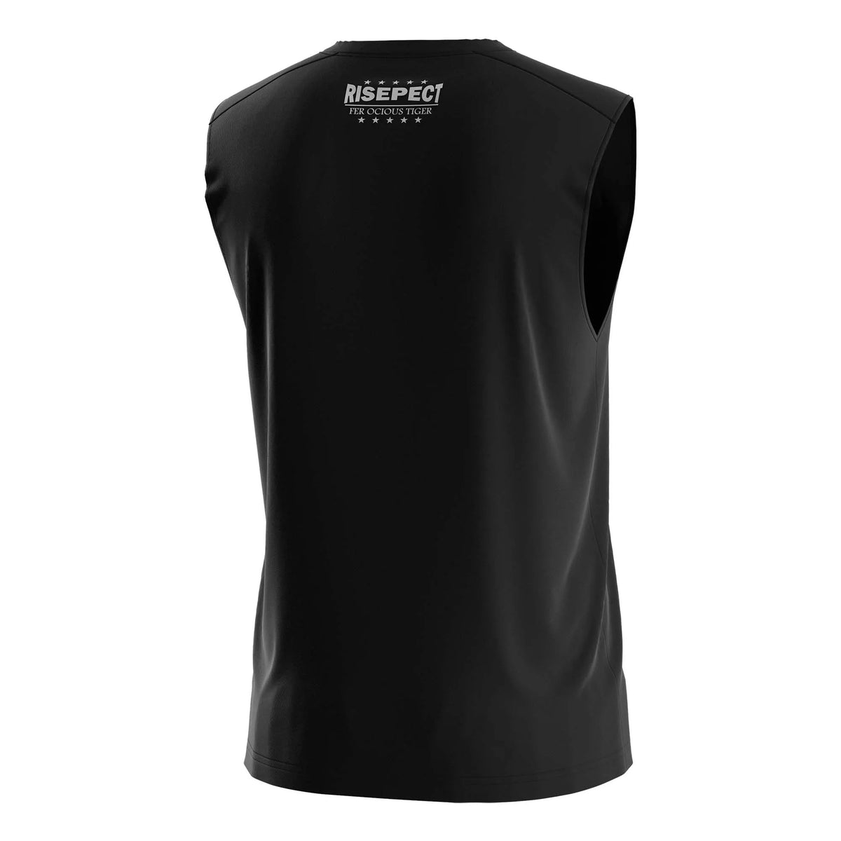 Black Muay Thai Circular Double Tigers Sleeveless Shirt