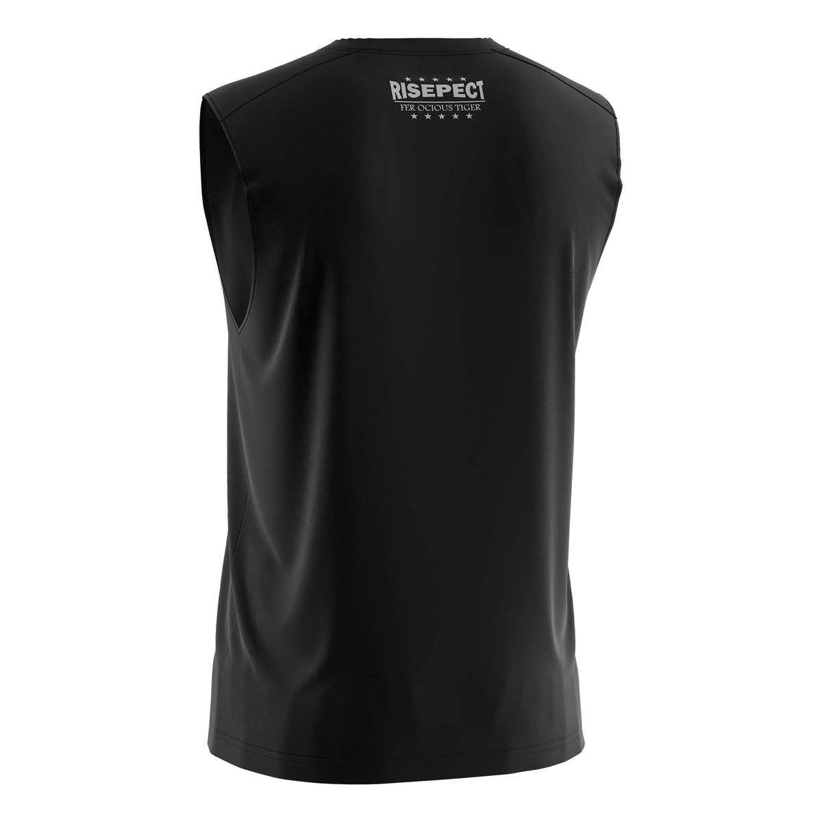 Black Muay Thai Circular Double Tigers Sleeveless Shirt