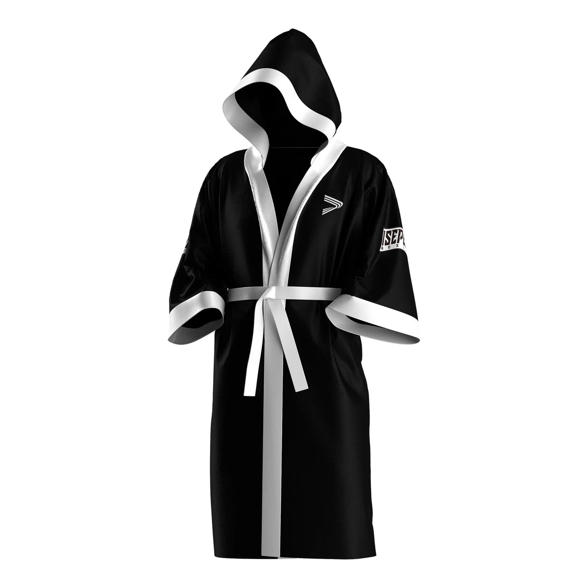Black‑White Shadow Strike Boxing Robe