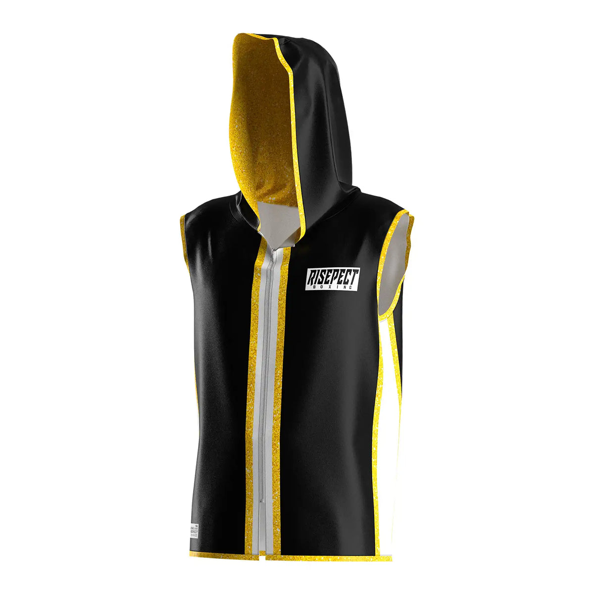 Black‑Yellow Power Surge Sleeveless Boxing Jacket