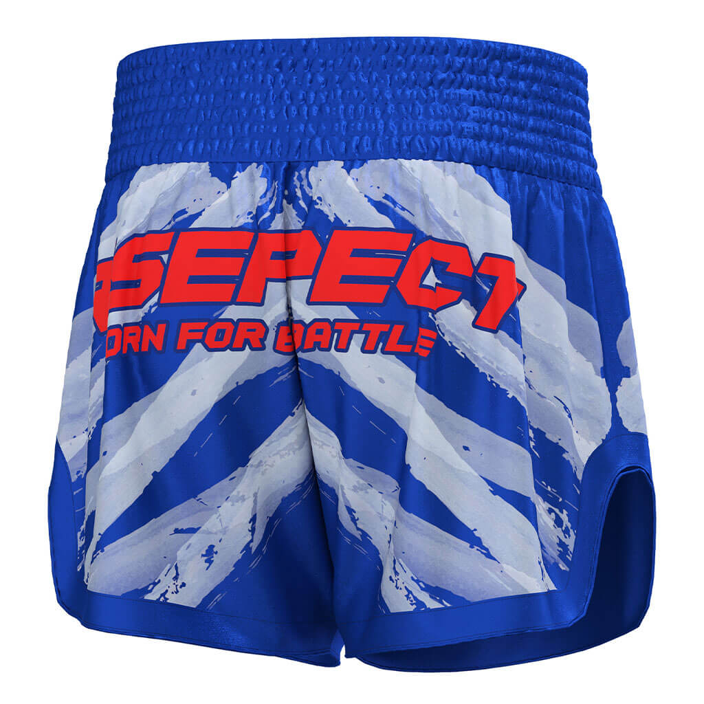 Blue Eagle Muay Thai Shorts Classic Thai Boxing Style - right back