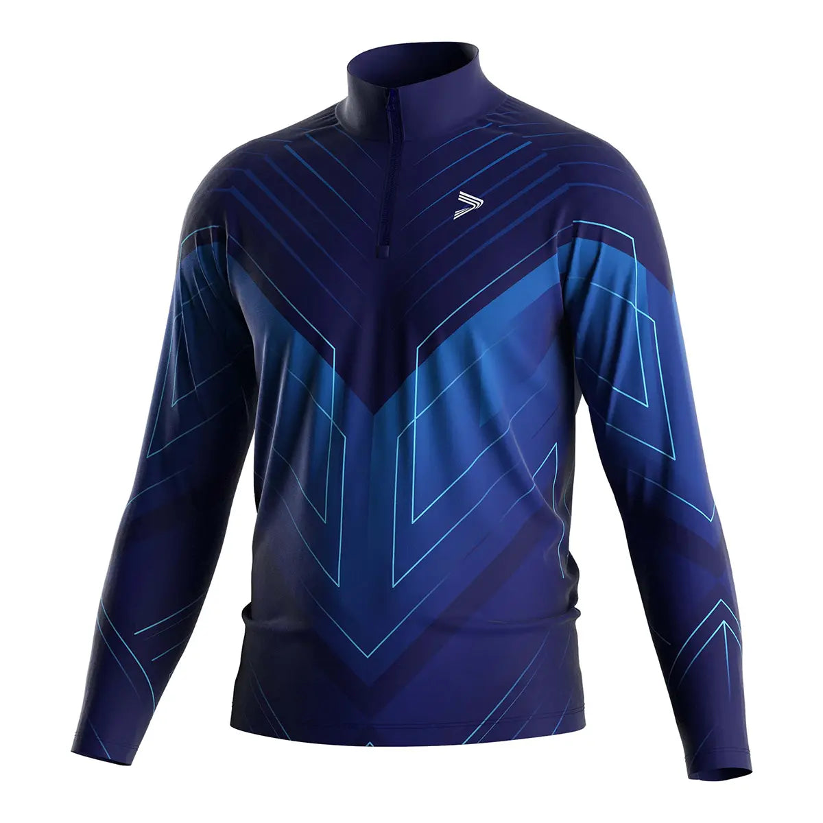 The Front View of Blue Line of Impact Wrestling Quarter Zip