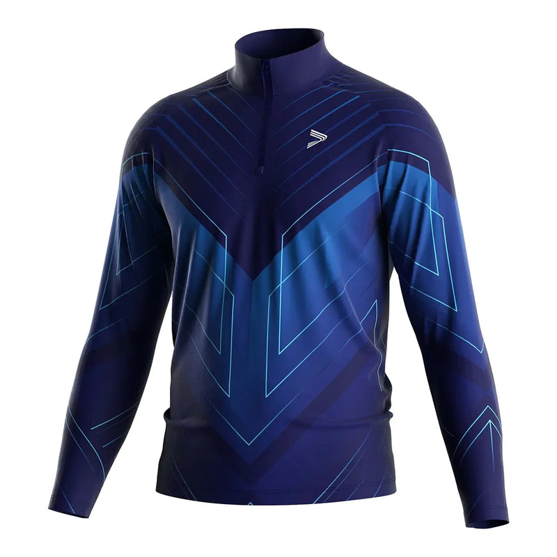 The Front View of Blue Line of Impact Wrestling Quarter Zip