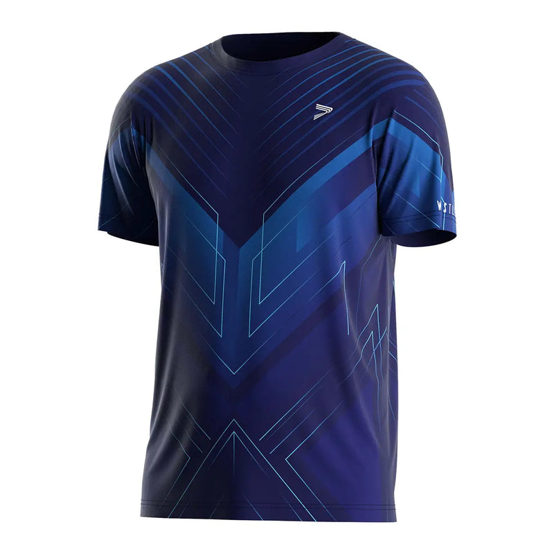 The Left Front View of Blue Line of Impact Wrestling Tshirt