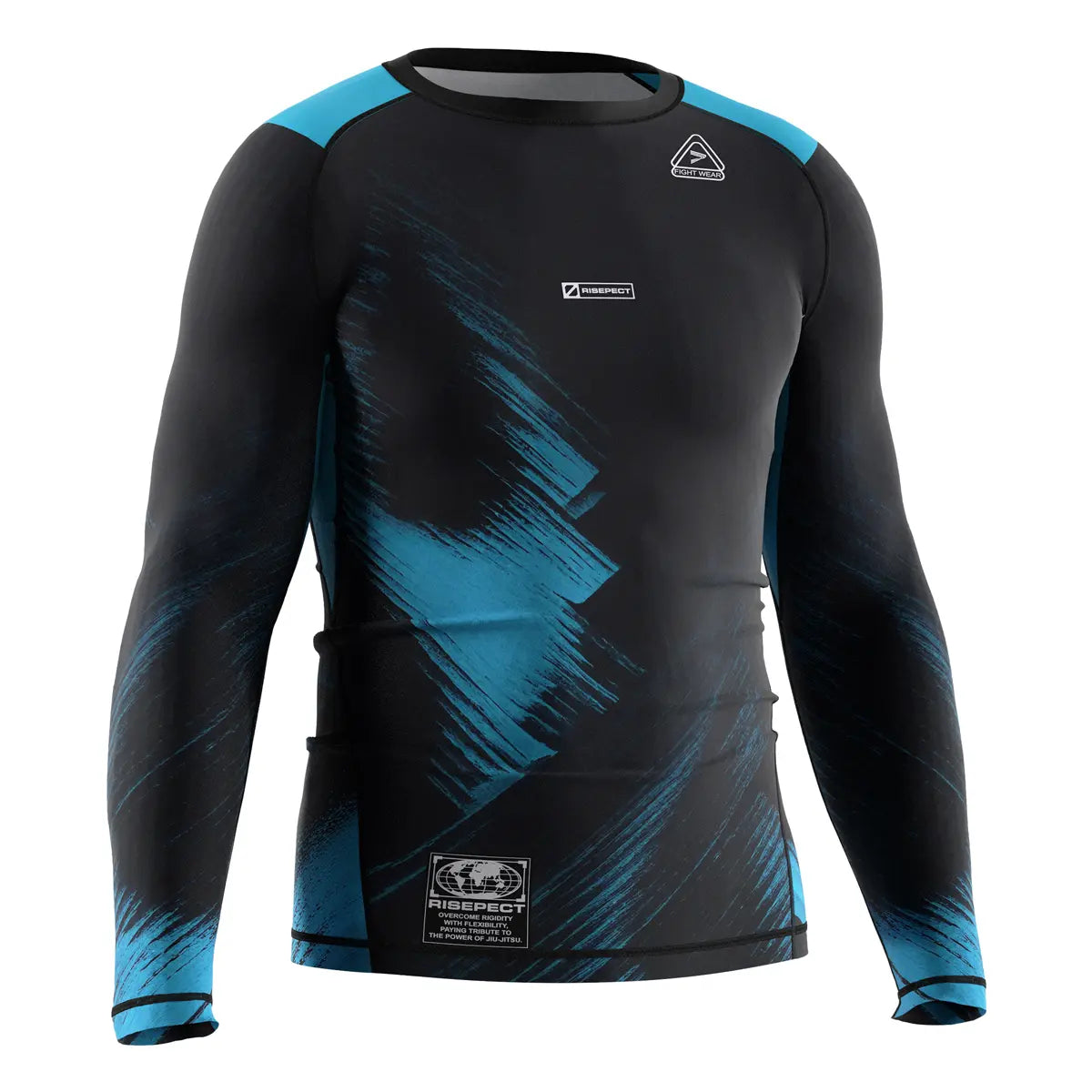 The Right Front View of Blue Surge Momentum Flow Rash Guard 3.0