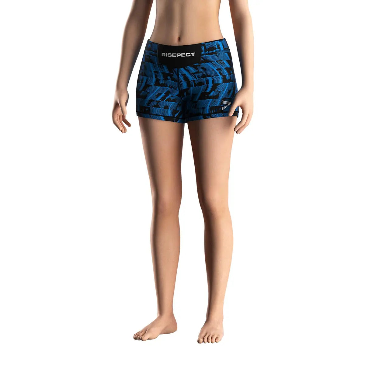 Female Model in Blue Tactics Women's Vale Tudo Shorts 2.0 Front View