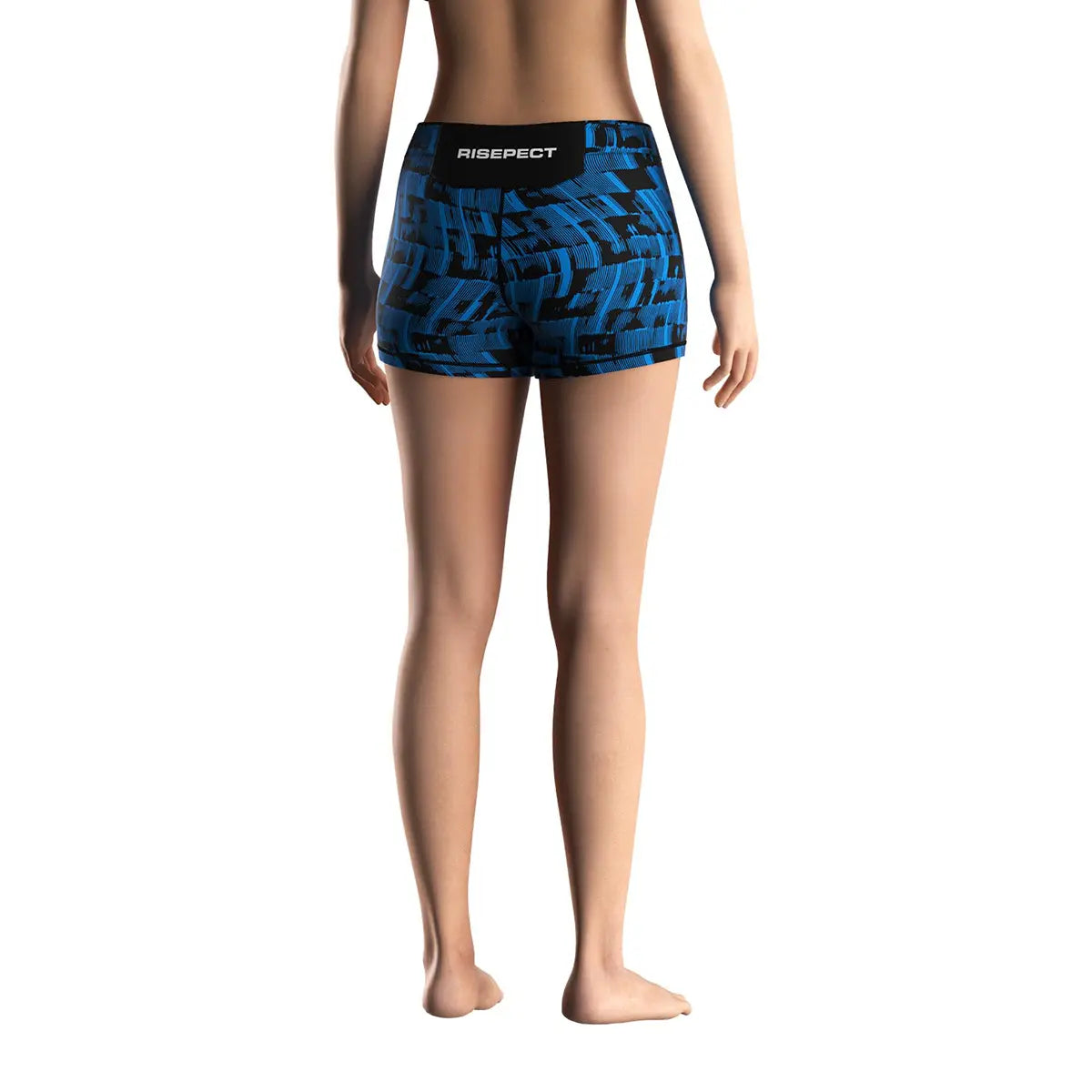Female Model in Blue Tactics Women's Vale Tudo Shorts 2.0 Back View