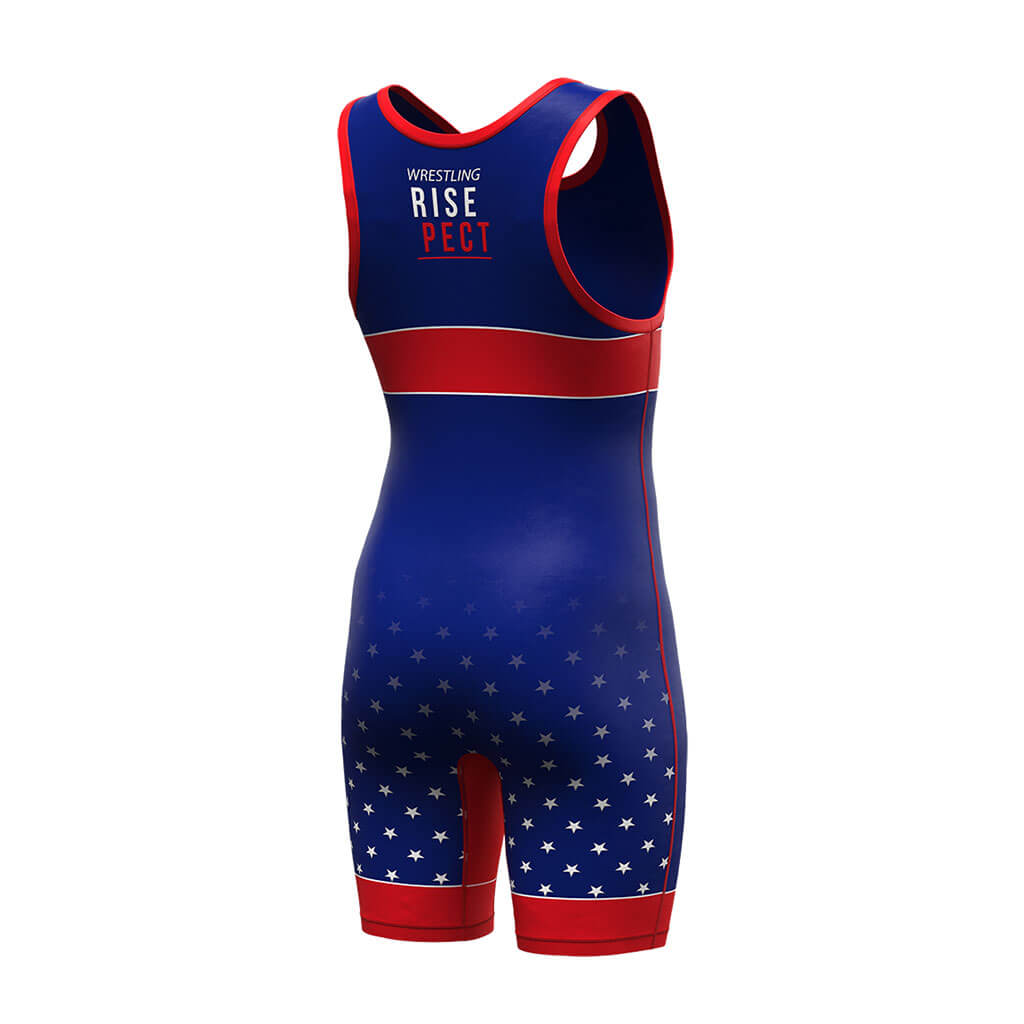 Blue Wrestling Singlet With White Stars 1.0