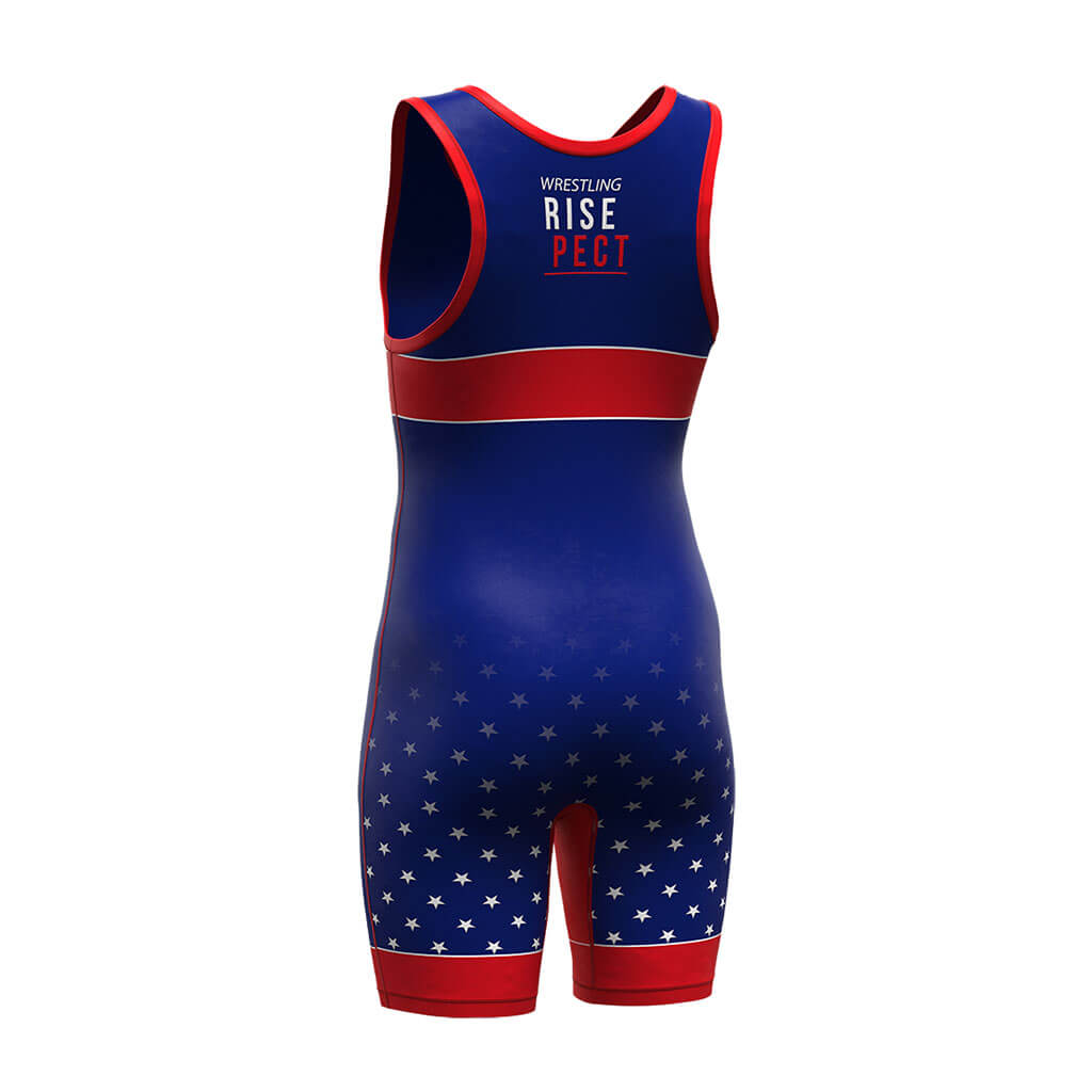 Blue Wrestling Singlet With White Stars 1.0
