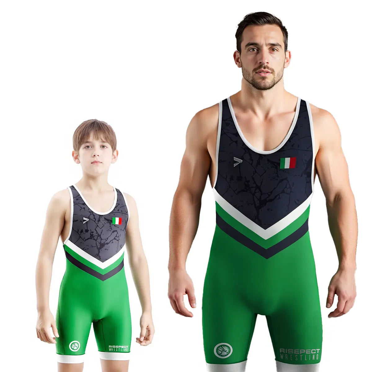 Boys and Men's Italian Marble Clash Wrestling Singlets 3.0 Heritage Performance Gear