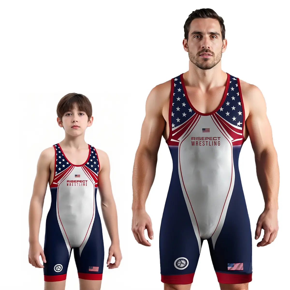 Boy and Men's Stars & Strikes USA Freedom Wrestling Singlet 3.0