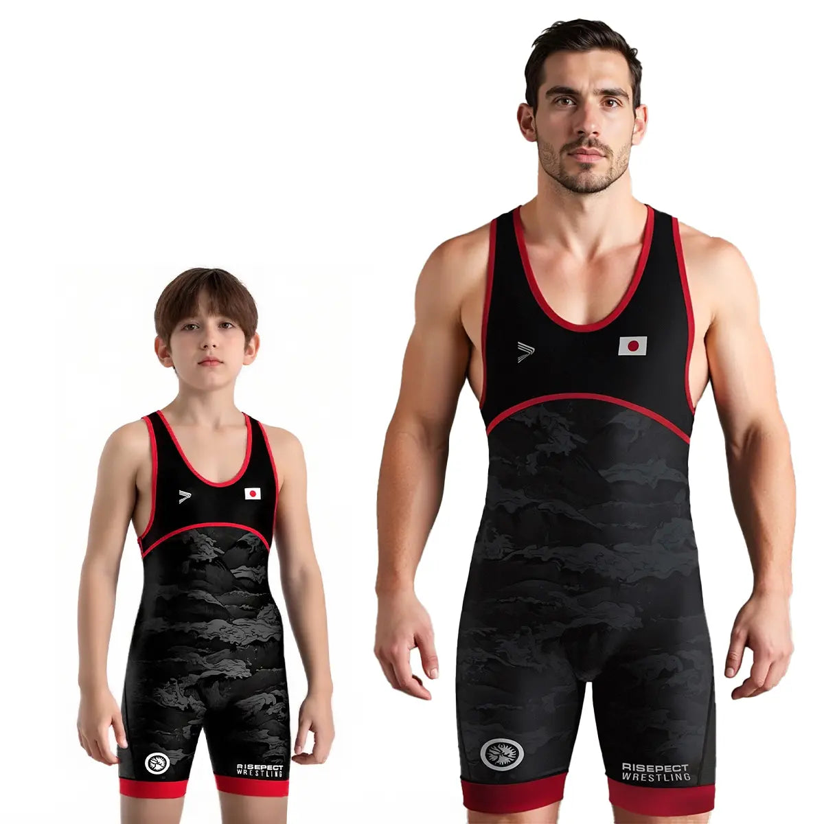 Boy and Men's Tokyo Black Surge Japan Wave Wrestling Singlet 3.0