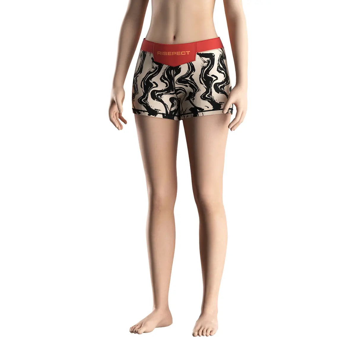 Female Model in Brushstroke Warrior Women's Vale Tudo Shorts 2.0 Front View