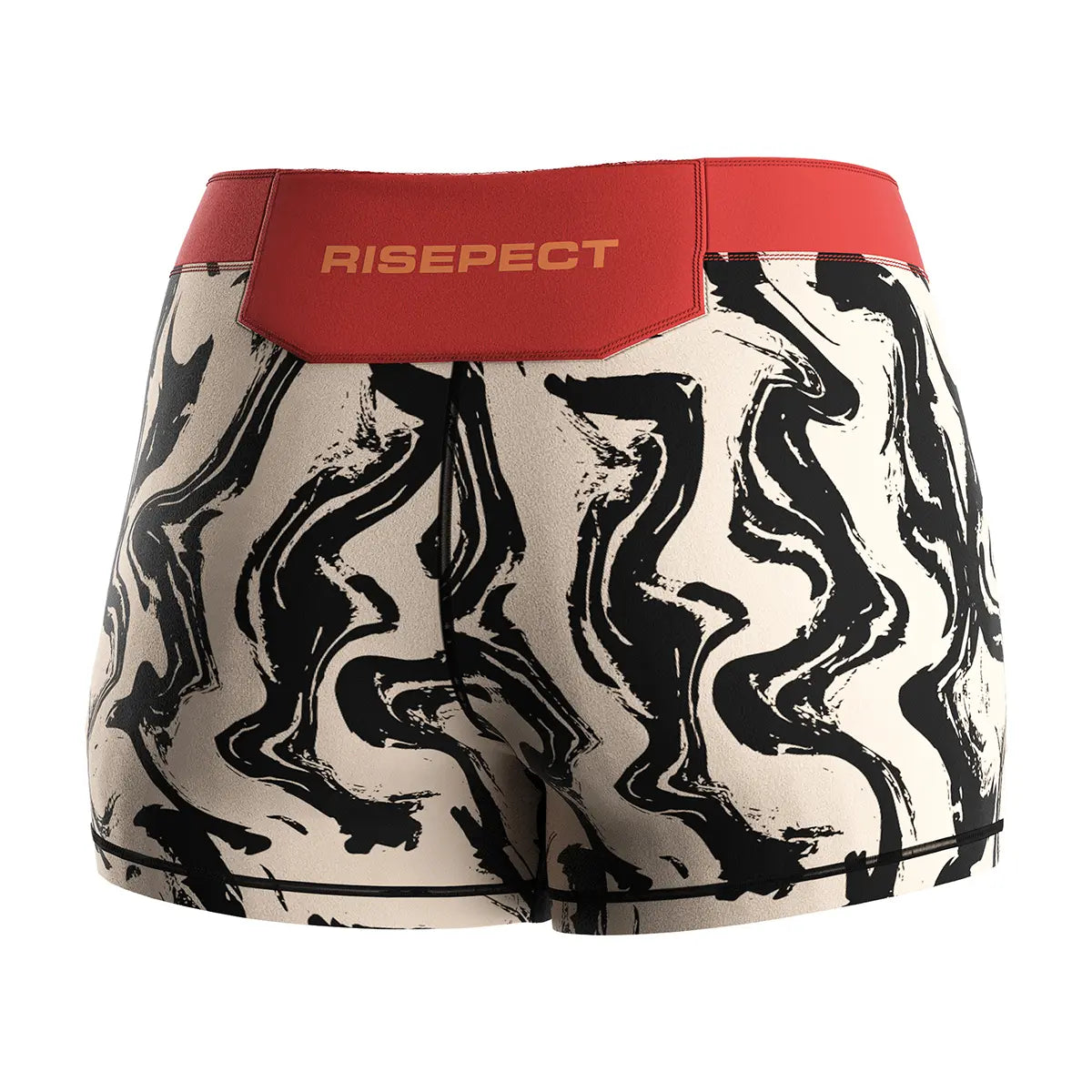 The Right Back View of Brushstroke Warrior Women's Vale Tudo Shorts 2.0