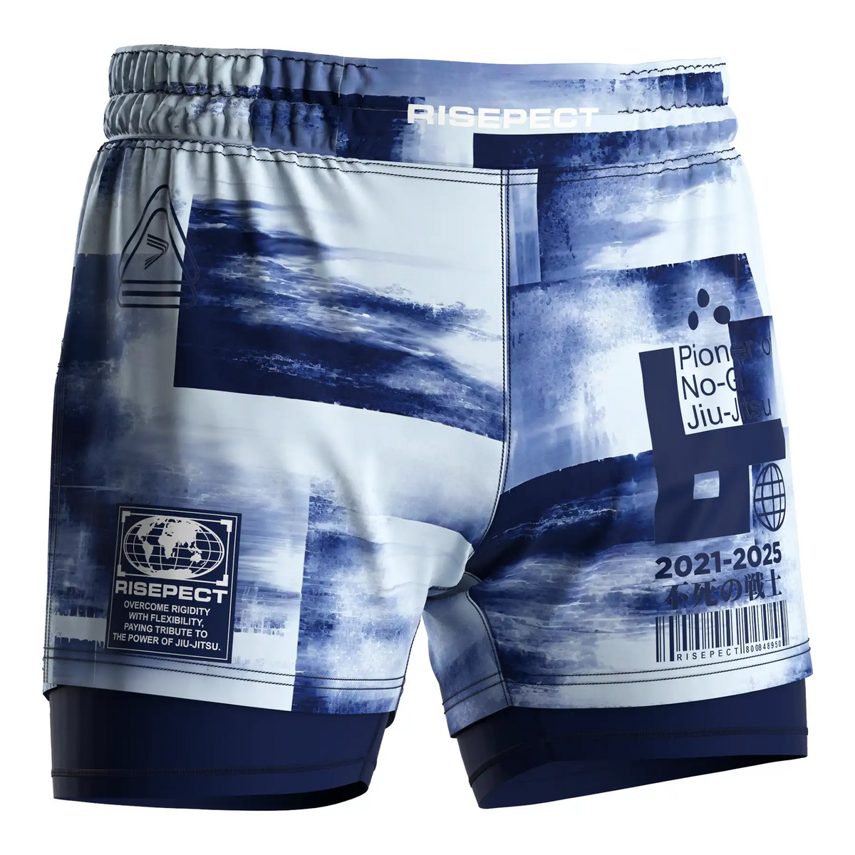 Chalk Blue 2 In 1 No Gi Hybrid Shorts Men