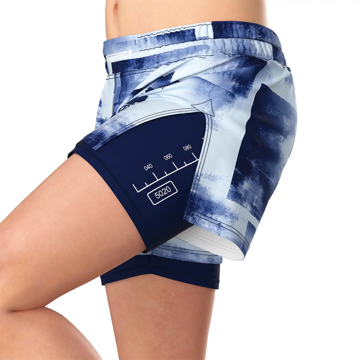 Chalk Blue 2 In 1 No Gi Hybrid Shorts Men