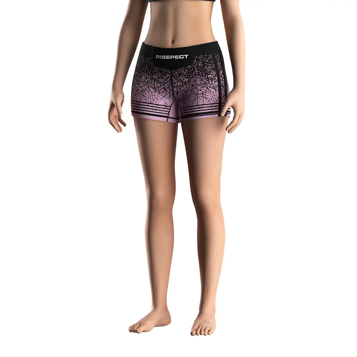 Female Model in Chaos Fade Women's Vale Tudo Shorts 2.0 Front View