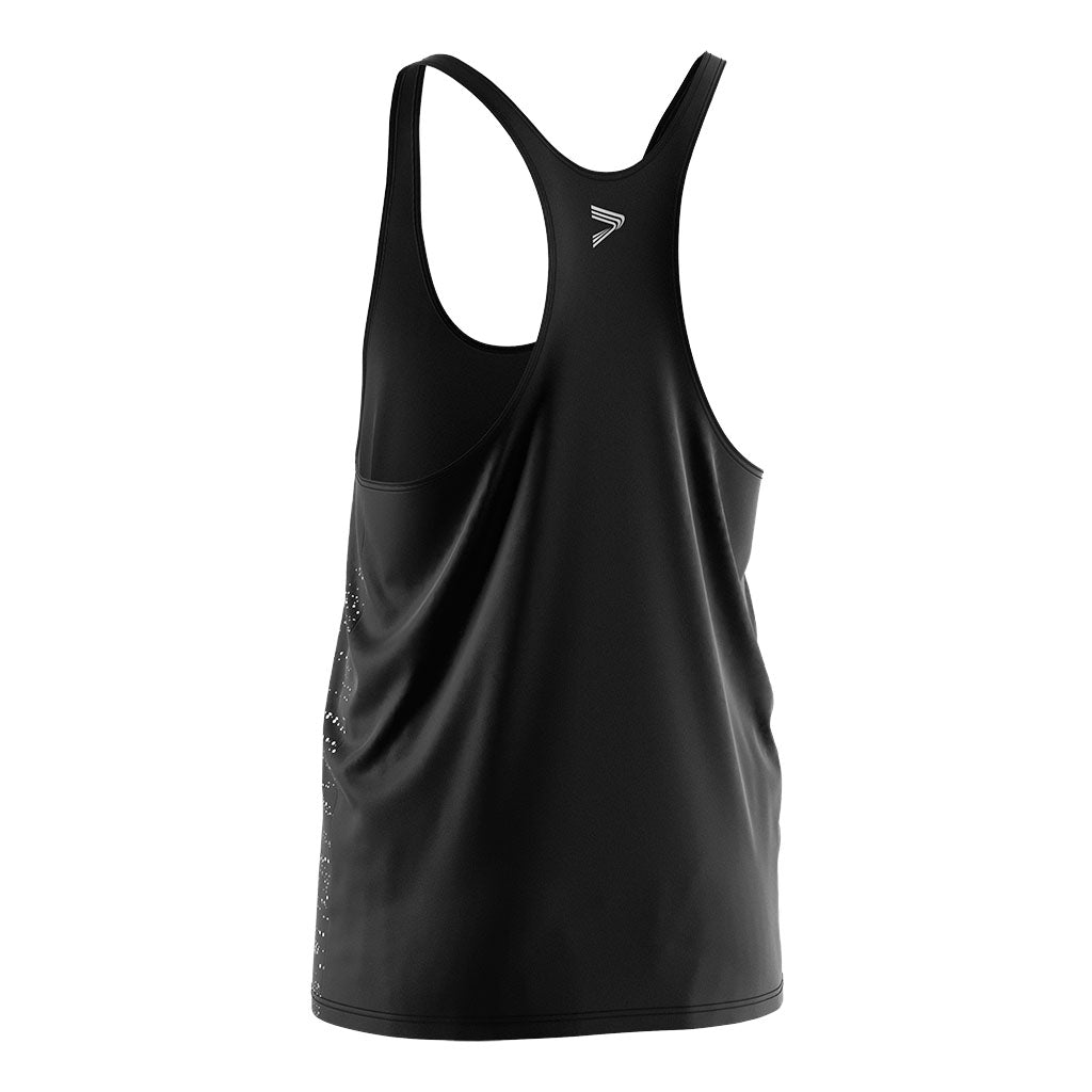 City Print Mens Gym Stringer Tank for Workout Style - left back