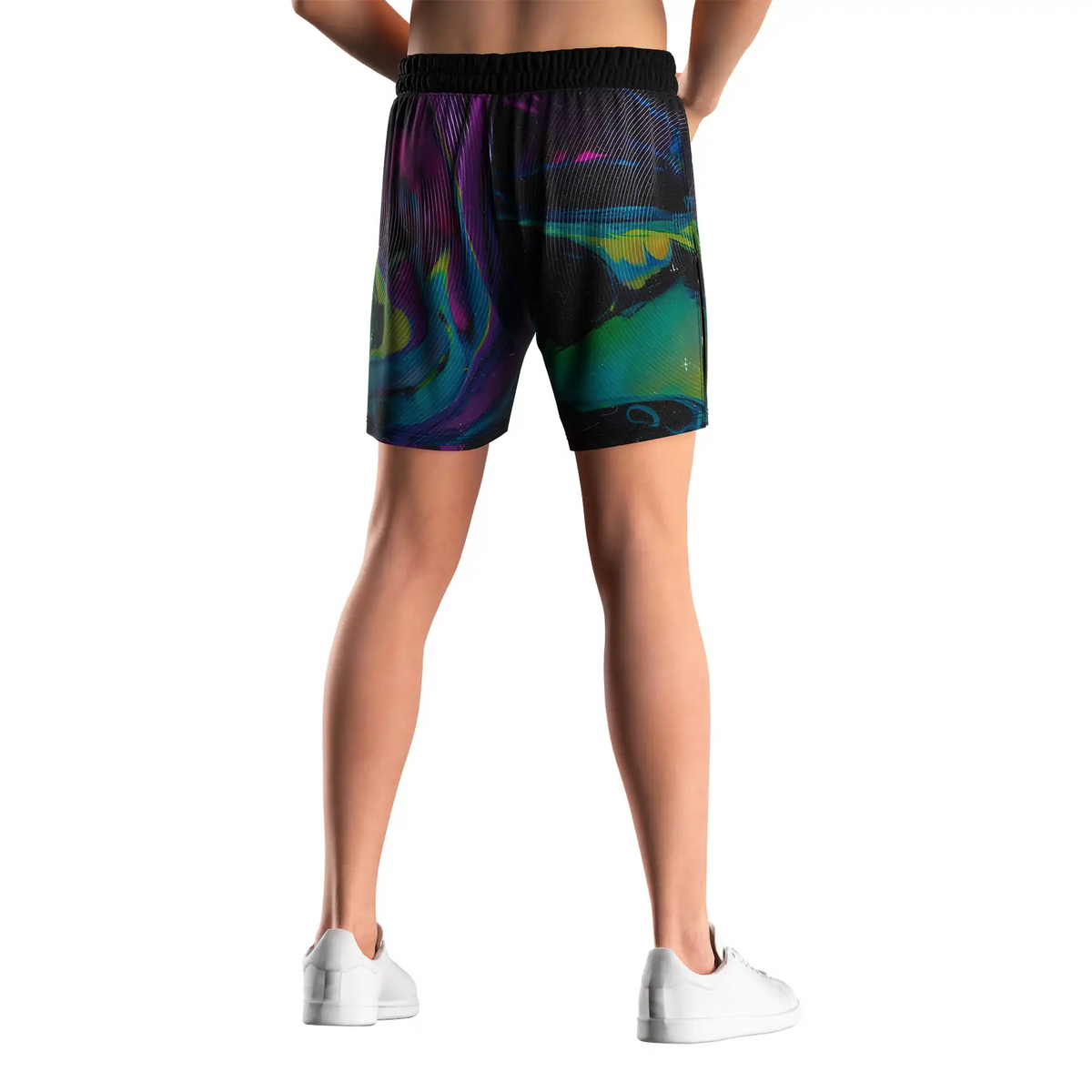 Colorful High Slit MMA BJJ Fight Shorts W/ Gray Compression Lining