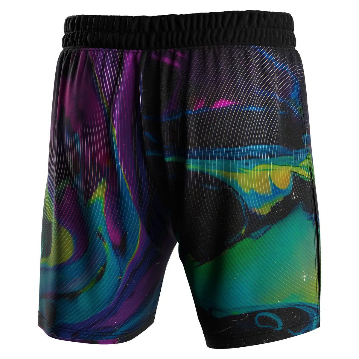 Colorful High Slit MMA BJJ Fight Shorts W/ Gray Compression Lining