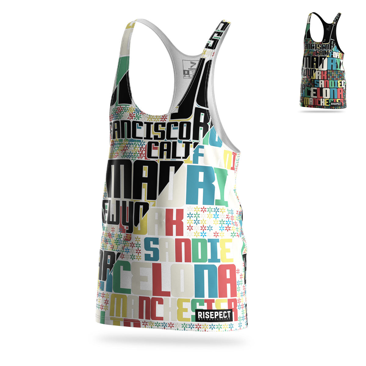 Colorful Letters Mens Gym Stringer Vests Workout