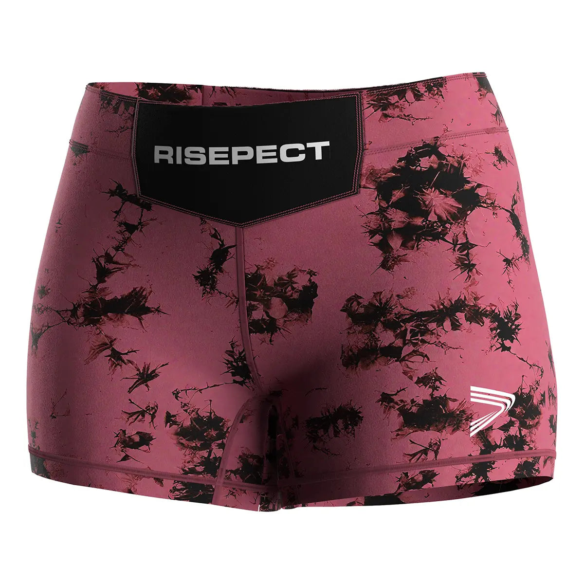 The Left Front View of Crimson Bloom Women's Vale Tudo Shorts 2.0