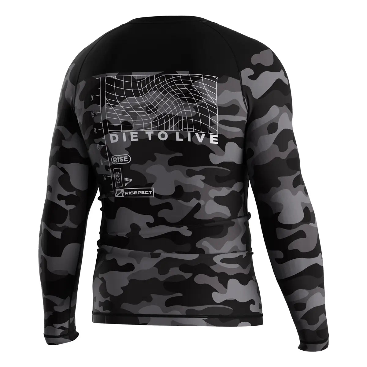 The Right Back View of Digital Drift Urban Grappler Rash Guard 3.0