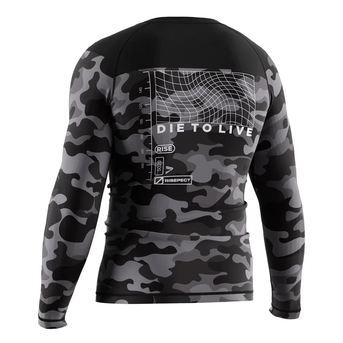 The Left Back View of Digital Drift Urban Grappler Rash Guard 3.0