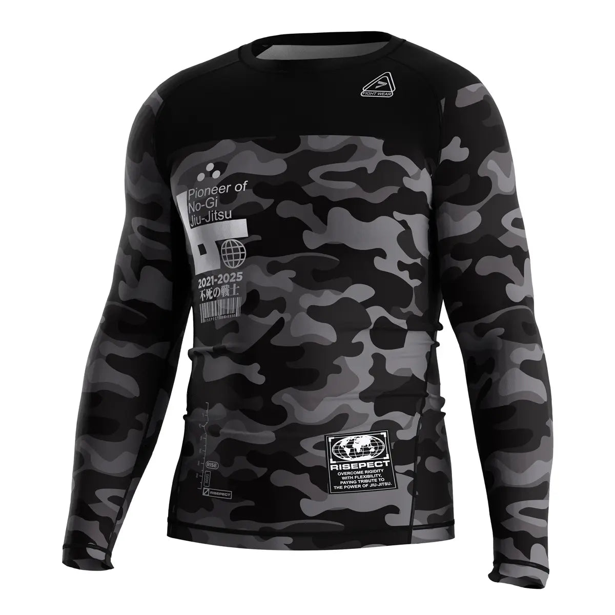 The Left Front View of Digital Drift Urban Grappler Rash Guard 3.0