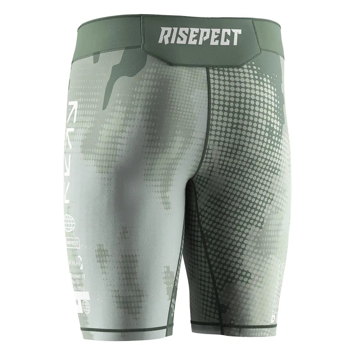 The Left Back View of Digital Jungle Green Camo Men Vale Tudo Training Shorts 2.0