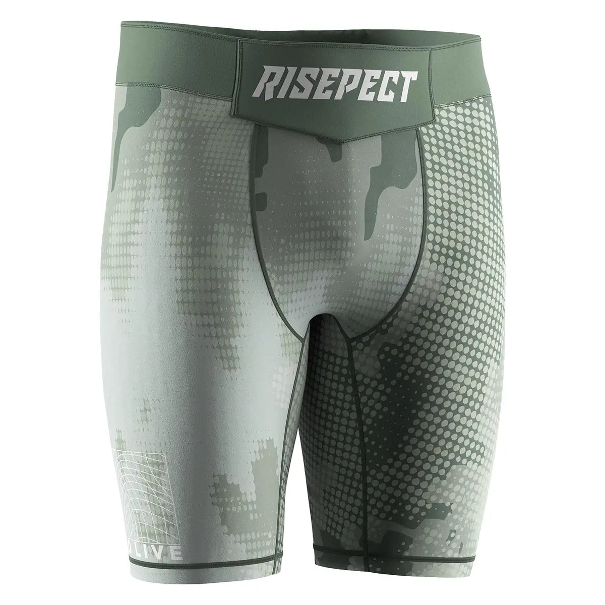 The Right Fornt View of Digital Jungle Green Camo Men Vale Tudo Training Shorts 2.0