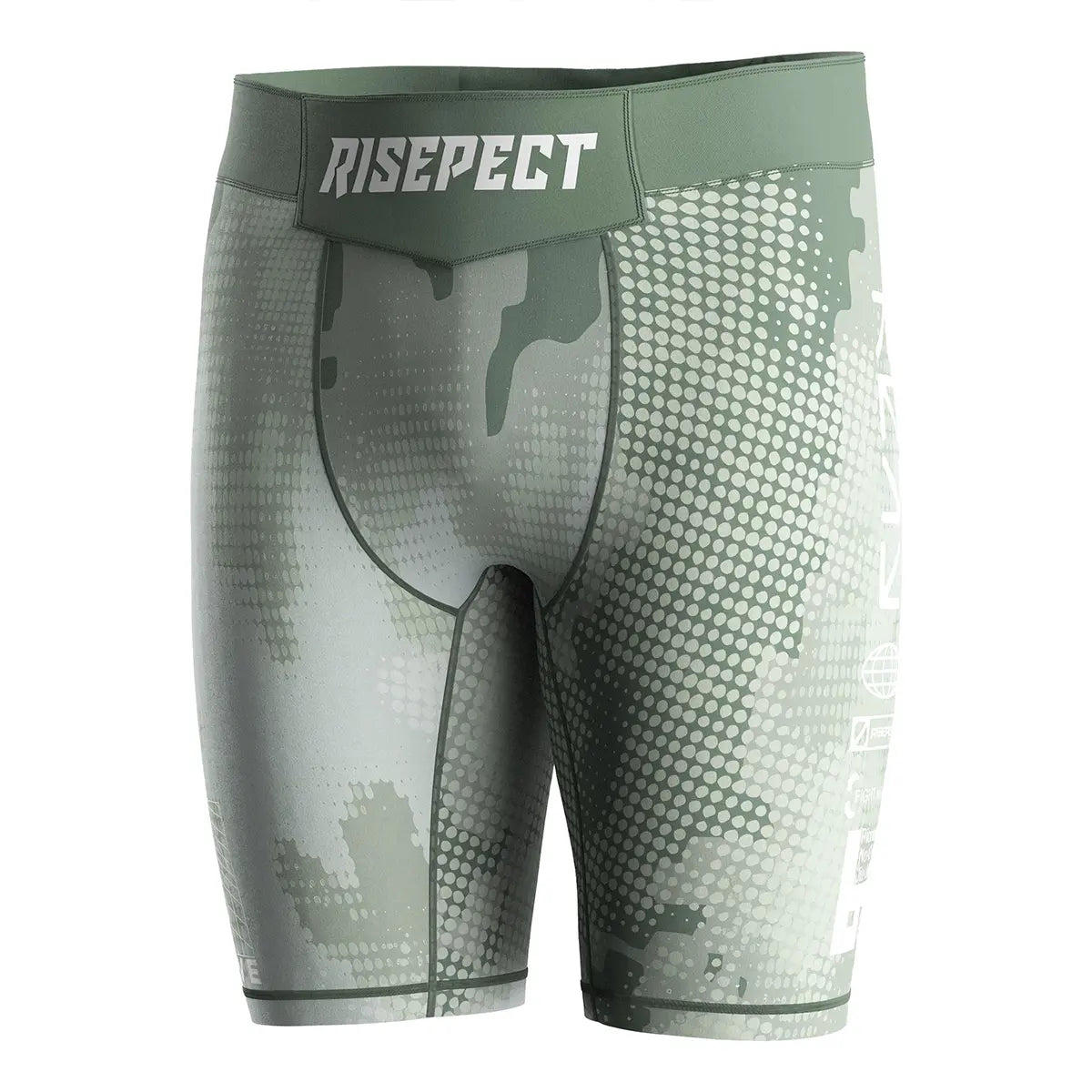 The Left Front View of Digital Jungle Green Camo Men Vale Tudo Training Shorts 2.0