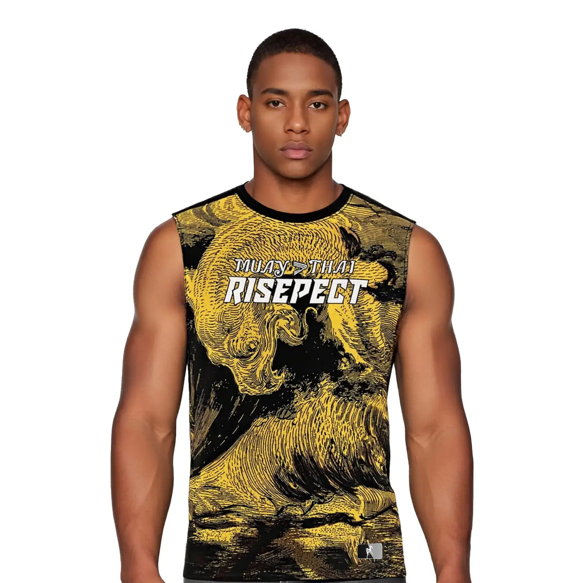 Gold Python Wave Fashionable Graphic Muay Thai Sleeveless Shirt